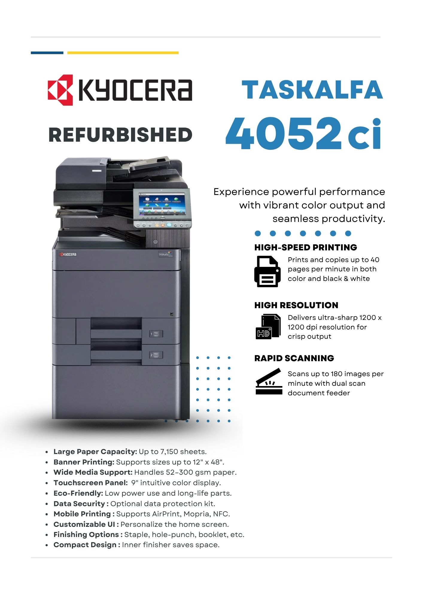 Kyocera TASKALFA 4052ci for export UAE